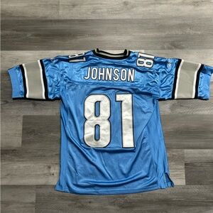 Calvin Johnson #81 Detroit Lions Blue Football Jersey